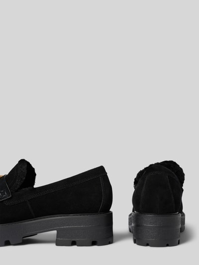 Guess Mokasyny z mieszanki skóry i tkaniny model ‘YANIKAY’ Czarny 2