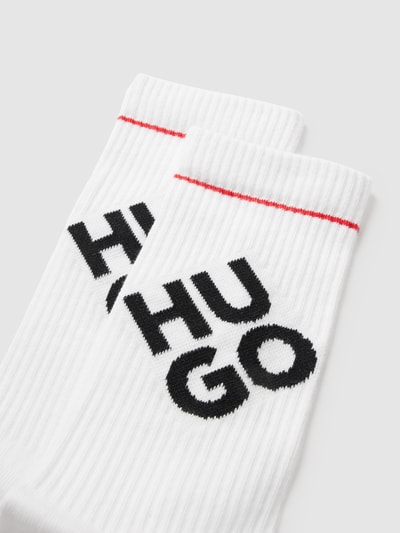 HUGO Socken mit Label-Detail im 2er-Pack Modell 'RIB LOGO' Weiss 2