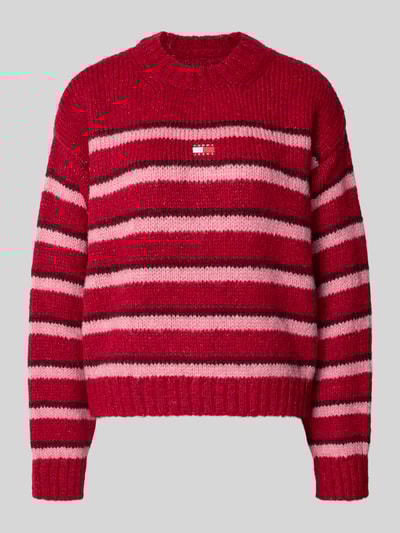Tommy Jeans Regular fit gebreide pullover met alpaca Bordeaux - 2