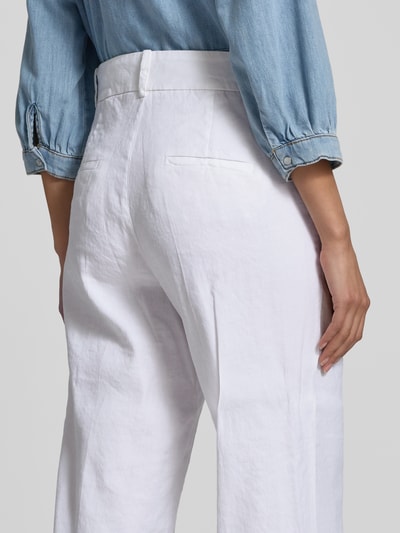 Cambio Straight Leg Leinenhose mit Bügelfalten Modell 'CALIFORNIA' Offwhite 3