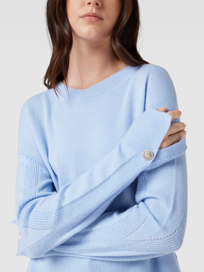 Marc Cain Gebreide pullover met labeldetail Bleu - 3