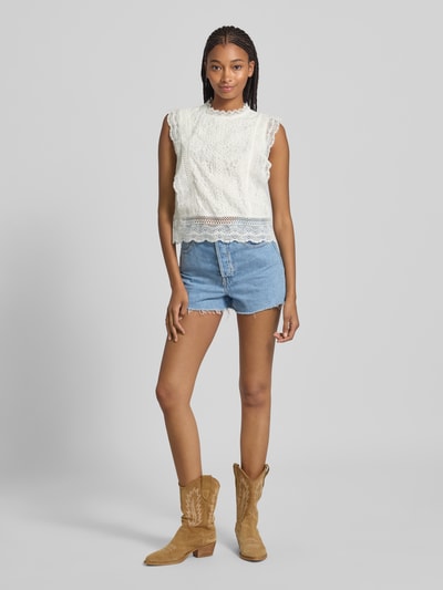 Only Regular Fit Blusentop ohne Ärmel Modell 'KARO' Offwhite 1