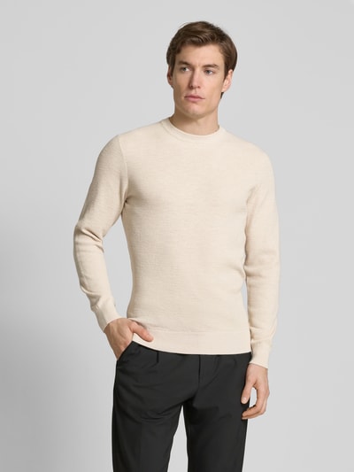 Profuomo Gebreide pullover met ronde hals Offwhite - 4