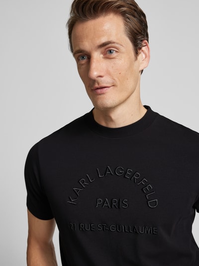 Karl Lagerfeld T-shirt met labelstitching Zwart - 3