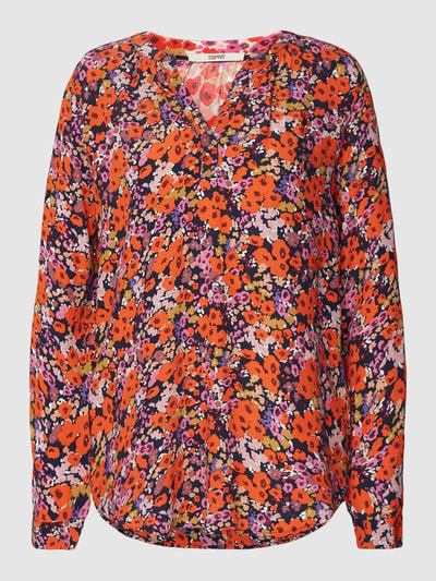 Esprit Blouse van viscose met bloemenmotief Marineblauw - 2