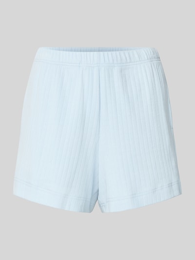 Produktfoto, Regular Fit Pyjama Shorts aus Baumwoll-Mix von Marc O'Polo, unifarben hellblau, Rippstruktur, elastischer Bund, seitliche Taschen