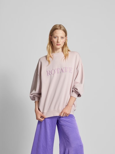 ROTATE Oversized Sweatshirt mit Label-Stitching Rosa 4