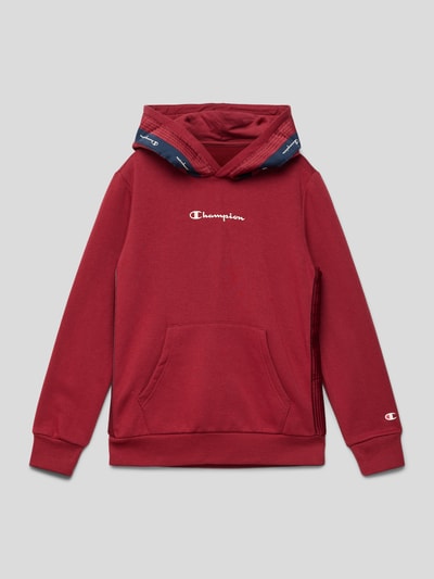 CHAMPION Hoodie met labelprint Donkerrood - 1