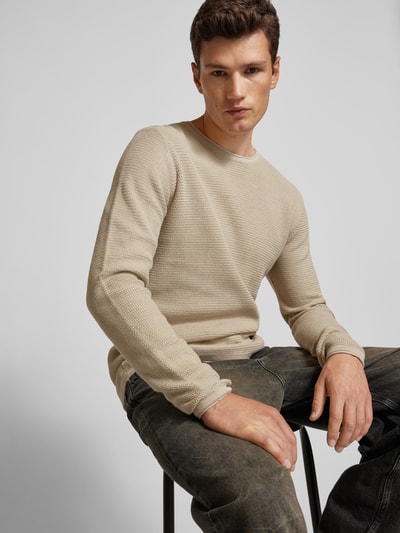 Only & Sons Gebreide pullover met ronde hals, model 'ERIC' Offwhite - 3