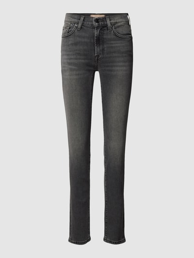 7 For All Mankind Jeans in unifarbenem Design Modell 'Roxanne' Black 2