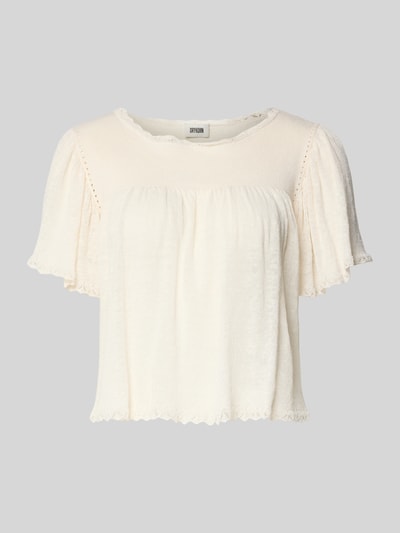 DRYKORN T-Shirt aus Leinen-Mix mit Spitze Modell 'TAYLIE' Ecru 2
