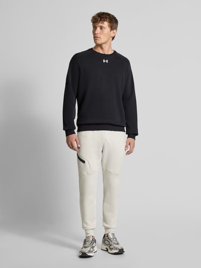 Under Armour Bluza z wyhaftowanym logo i okrągłym dekoltem Czarny 1