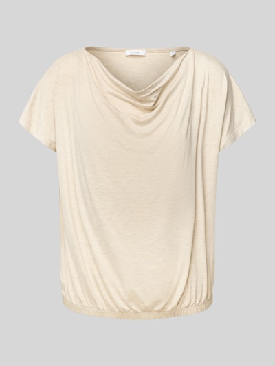 OPUS T-Shirt mit Wasserfall-Ausschnitt Modell 'Sasser' Beige 2