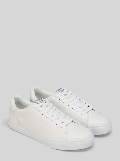Produktfoto, Low Top Sneaker aus echtem Leder Modell 'BODIL' von Marc O’Polo, jednokolorowy, zaokrąglony nosek buta, płaska podeszwa, wiązanie, naturalna skóra