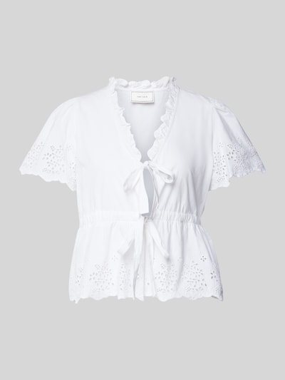 Neo Noir Blouse met broderie anglaise en V-hals Offwhite - 2