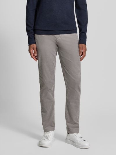 Tommy Hilfiger Spodnie sztruksowe z prostą nogawką z mieszanki bawełny model ‘DENTON’ Średnioszary 4