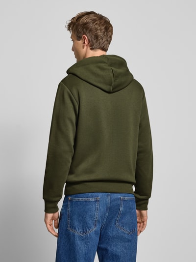 Jack & Jones Sweatjack met capuchon en labelprint, model 'MAKOTO' Donkergroen - 5