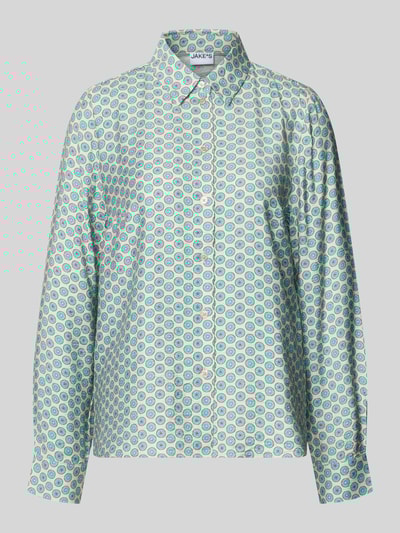 Jake*s Casual Regular Fit Bluse aus Viskose-Mix im Allover-Look Ecru 2