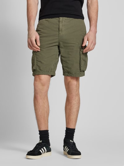 Superdry Regular Fit Cargoshorts mit Gürtelschlaufen Modell 'Parachute' Oliv 4