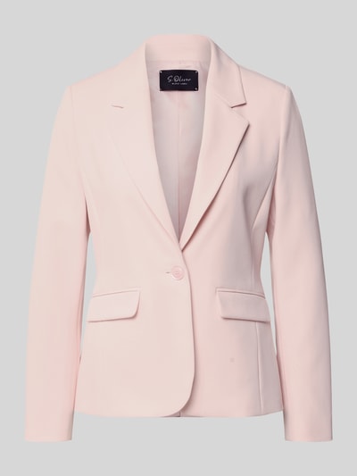 Produktfoto, Slim Fit Blazer mit Reverskragen von s.Oliver BLACK LABEL in effen kleuren, twill materiaalverwerking, 1-knoopssluiting, lange mouw
