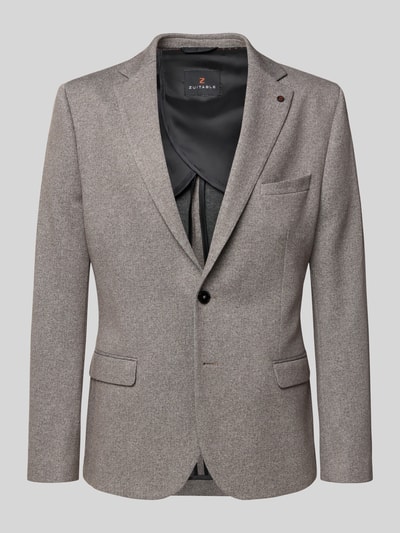 Zuitable Marynarka na dwa guziki o kroju slim fit z kieszeniami z patką model ‘DiNick’ Beżowy 2