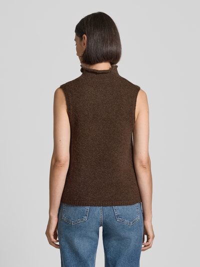 Neo Noir Bezrękawnik ze stójką model ‘Odelia’ Ciemnobrązowy 5