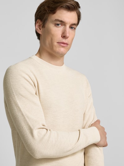 Profuomo Strickpullover mit Rundhalsausschnitt Offwhite 3