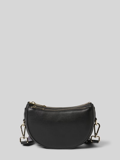 Produktfoto, Handtasche mit Label-Applikation Modell 'Sporty Sister' von Hey Marly in Schwarz, Hauptfach mit Reißverschluss, Schulterriemen, Maße Breite 21 cm, Länge 14 cm, Tiefe 7 cm, Länge Schulterriemen 118 cm