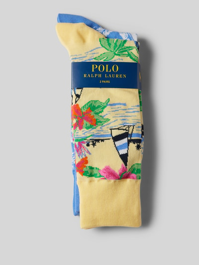 Polo Ralph Lauren Underwear Socken mit elastischem Rippenbündchen im 2er-Pack Gelb 3