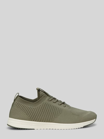 Produktfoto, Low Top Sneaker mit strukturierter Stretch-Oberfläche von Marc O'Polo, Herren Sneaker in Optik: Unifarben, Schuhspitze: Abgerundet, flache Absatzform, Label-Patch, Schnürung, dämpfende Sohle, Materialverarbeitung: Stretch-Webstruktur, seitliche Ansicht