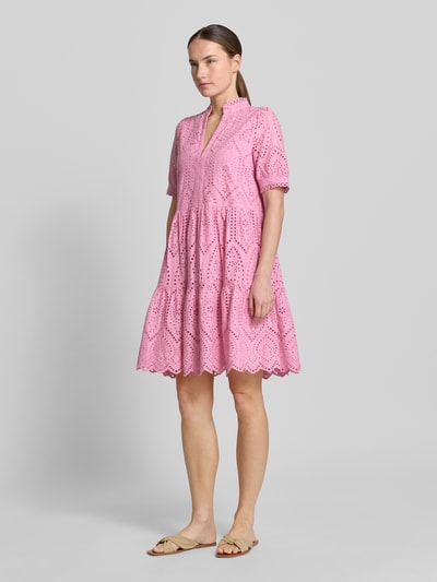 YAS Minikleid mit Lochstickerei Modell 'Holi' Mauve 1