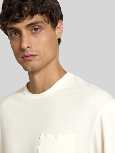 Officine Générale Regular Fit T-Shirt aus Lyocell-Mix Offwhite 3