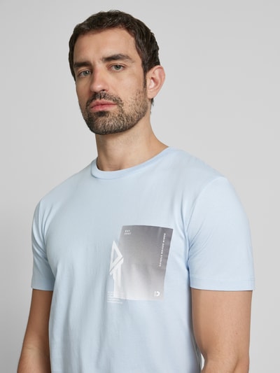 Tom Tailor Denim Regular Fit T-Shirt aus reiner Baumwolle Hellblau 3