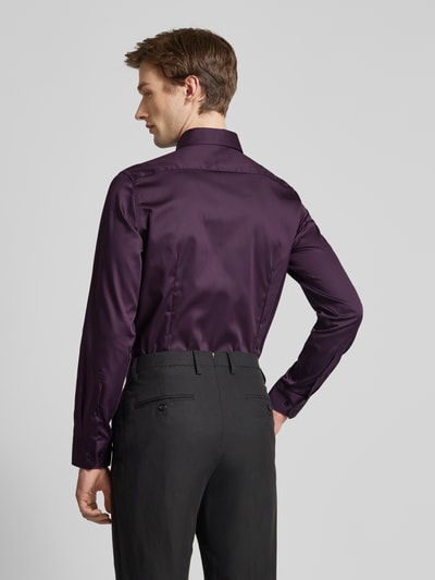 SEIDENSTICKER Slim fit zakelijk overhemd met kentkraag Aubergine - 5