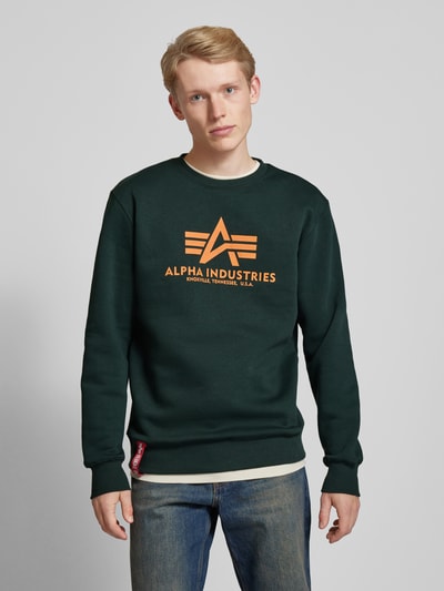 Alpha Industries Sweatshirt mit Label-Print Petrol 4