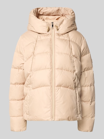 Produktfoto, Regular Fit Jacke mit Kapuze Modell 'Pepulina' von BOSS in Beige, unifarbene Optik, Reißverschluss, elastische Bündchen, Taschen