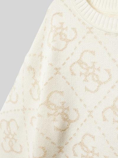 Guess Sweatshirt mit Strasssteinbesatz Sand 2