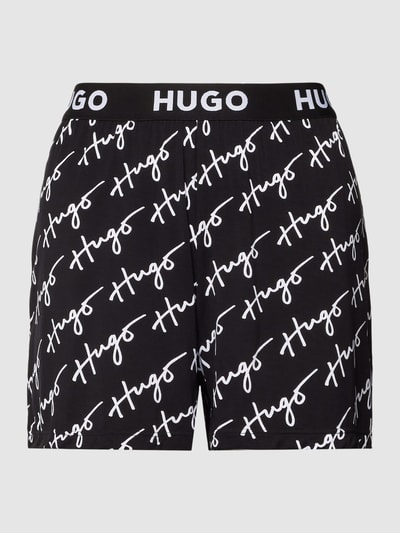 HUGO Pyjama-Shorts mit Logo-Muster Modell 'UNITE' Black 1