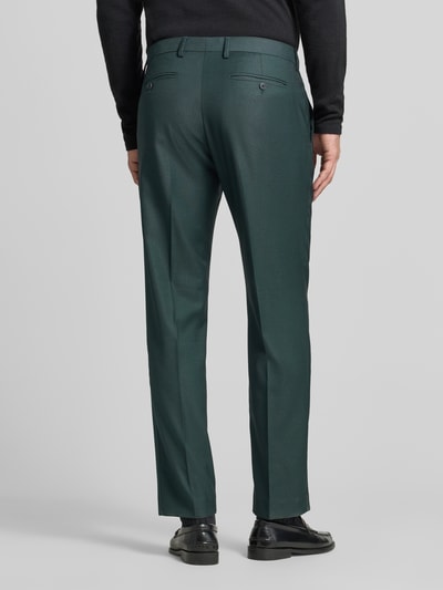 Christian Berg Men Fijn gestructureerde pantalon met persplooien Donkergroen - 5