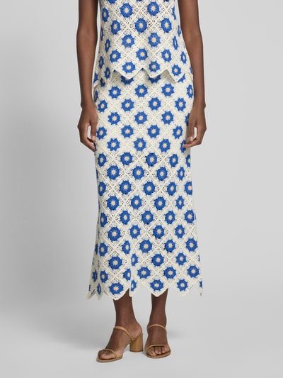 YAS Spódnica z dzianiny z elastycznym pasem model ‘BALIS’ Złamany biały 4