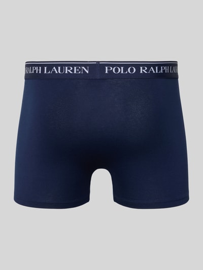 Produktfoto, Skinny Fit Trunks aus Baumwoll-Mix im 5er Pack von Polo Ralph Lauren Underwear, Optik: Unifarben, Label-Schriftzug, Bundabschluss: elastisch, Multipack: 5er-Pack, Materialverarbeitung: Stretch, Material: Baumwoll-Mix, dunkles Blau, glatte Textur