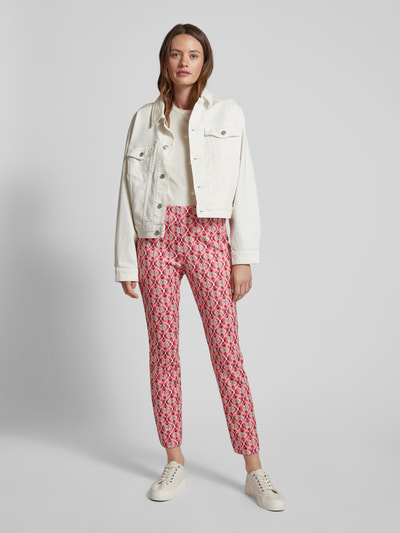 Raffaello Rossi Broek met all-over motief, model 'PENNY' Felroze - 1