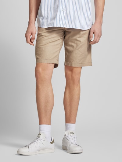 Tom Tailor Denim Regular Fit Leinenshorts mit Gesäßtasche Beige 4