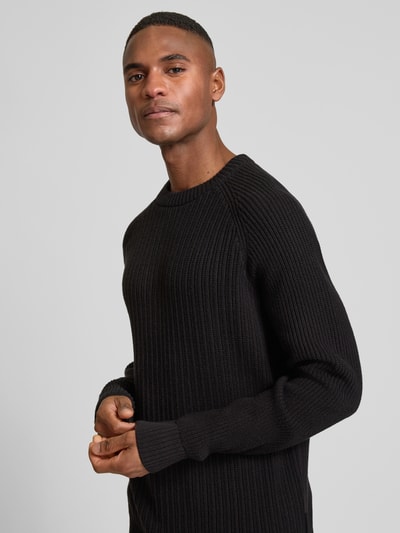 Tom Tailor Denim Regular Fit Strickpullover aus Baumwoll-Mix mit Strukturmuster Black 3