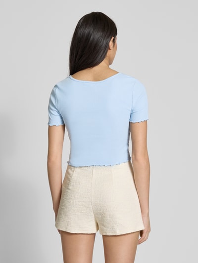 Only Regular Fit Crop Top aus Baumwoll-Elasthan-Mix Modell 'BETTY' Hellblau 5