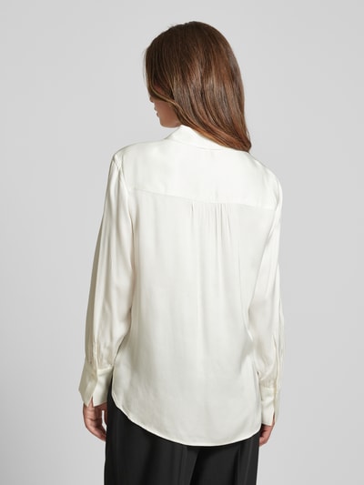 Brax Overhemdblouse van pure viscose met labeldetail, model 'VIC' Offwhite - 5