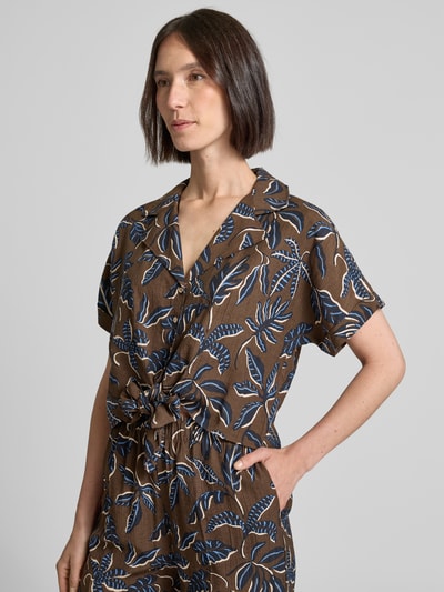 Mango Regular Fit Bluse mit Saum zum Binden Modell 'LIFE' Dunkelbraun 3