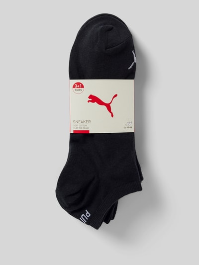 Puma Sneakersocken mit Label-Schriftzug im 4er-Pack Black 3