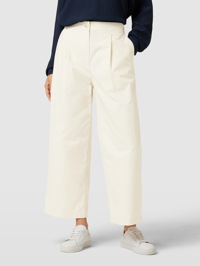 Jake*s Casual Stoffen broek met platte plooien Offwhite - 4