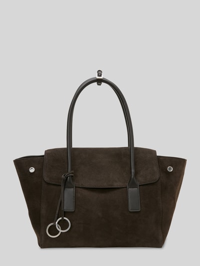 Marc O'Polo torba shopper z welurowej skóry bydlęcej z metalowymi pierścieniami Ciemnobrązowy 1